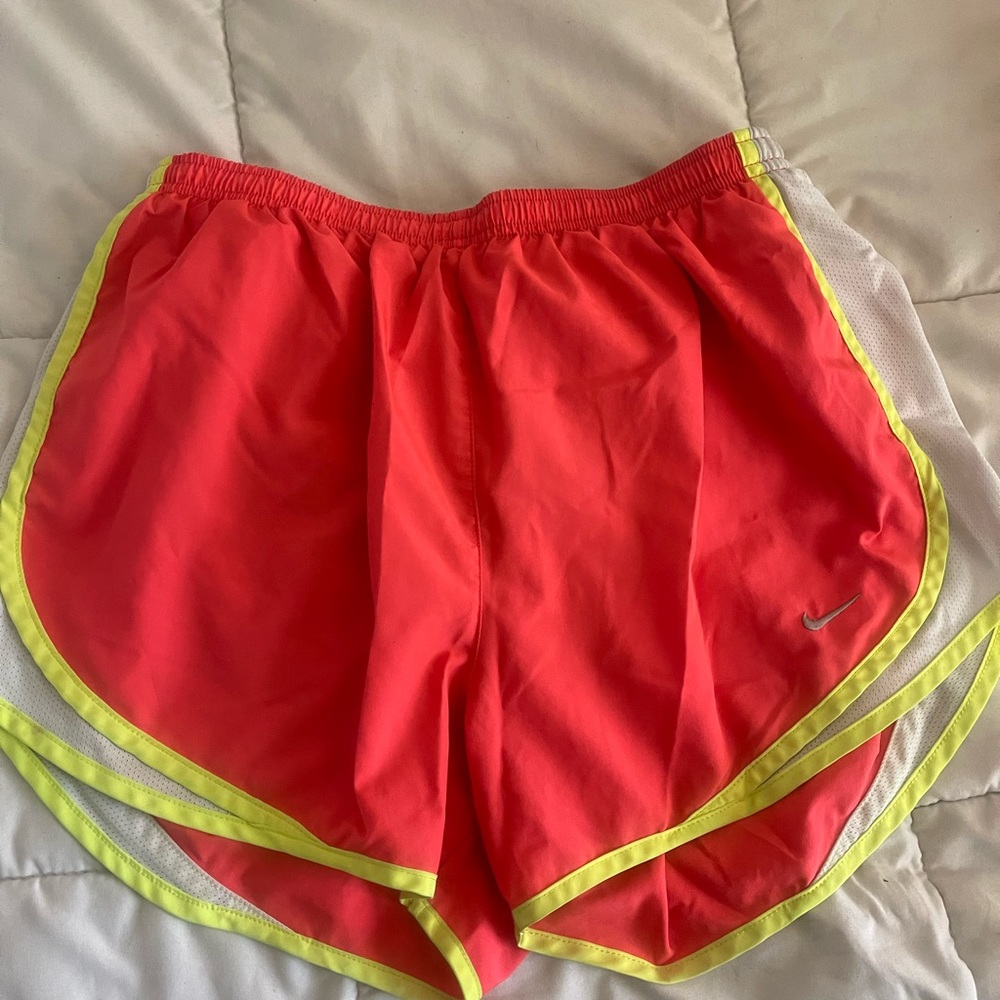 Womens Neon Nike shorts with drawstring